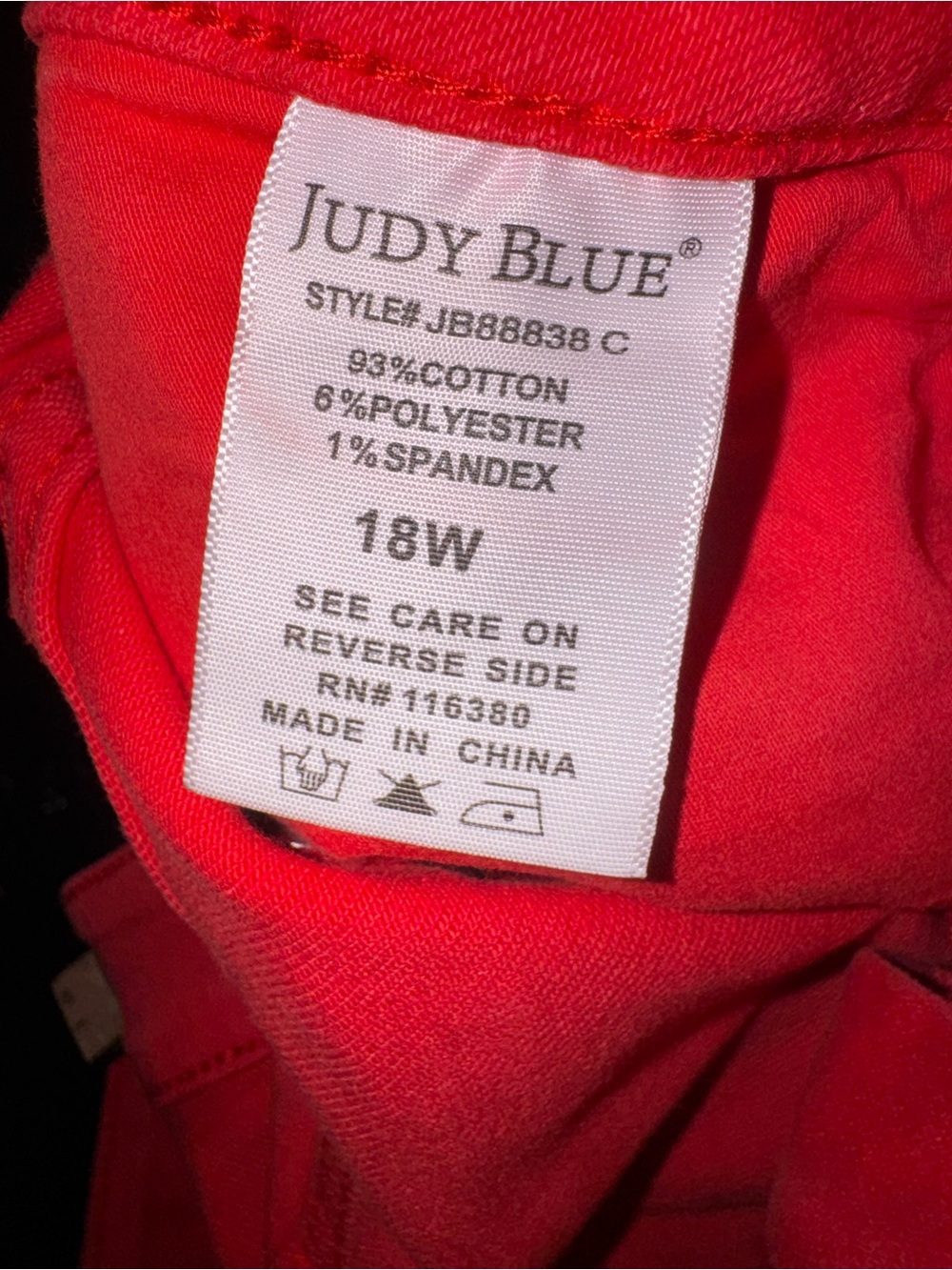Judy Blue Brand Red Cropped Frayed-Hem Jeans - Picture 3 of 5